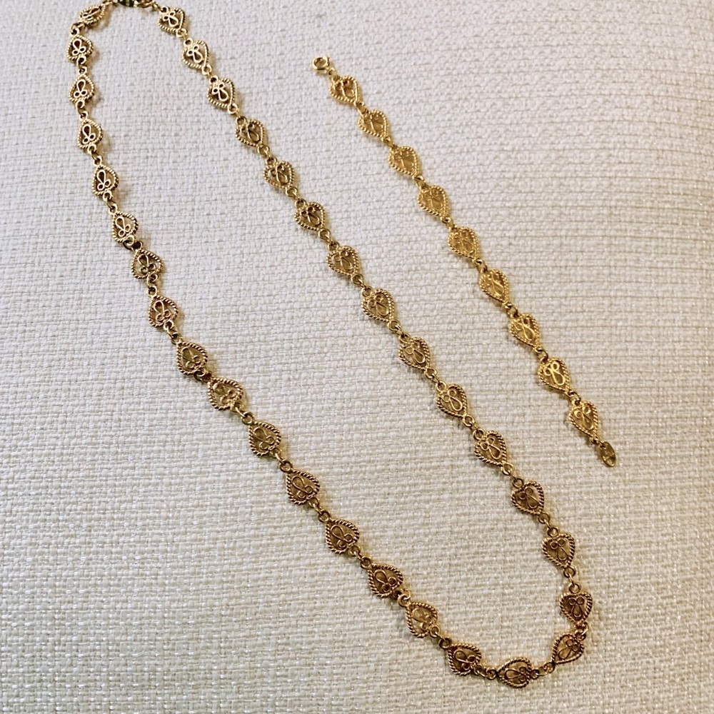 Vintage Avon Filigree Necklace and Bracelet